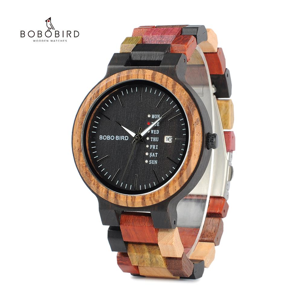 BOBO BIRD Couple watch Luxury Brand Wood Timepieces Week Date Display Quartz Watches for Men Women Great Gift Dropshipping OEM - DreamWeaversStore