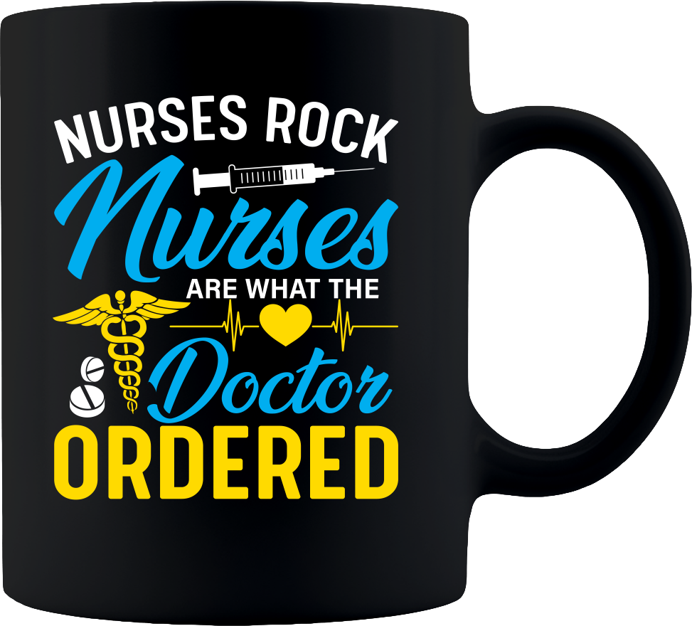 Nurses Rock Mug - Coffee Mug 11oz - Black - DreamWeaversStore