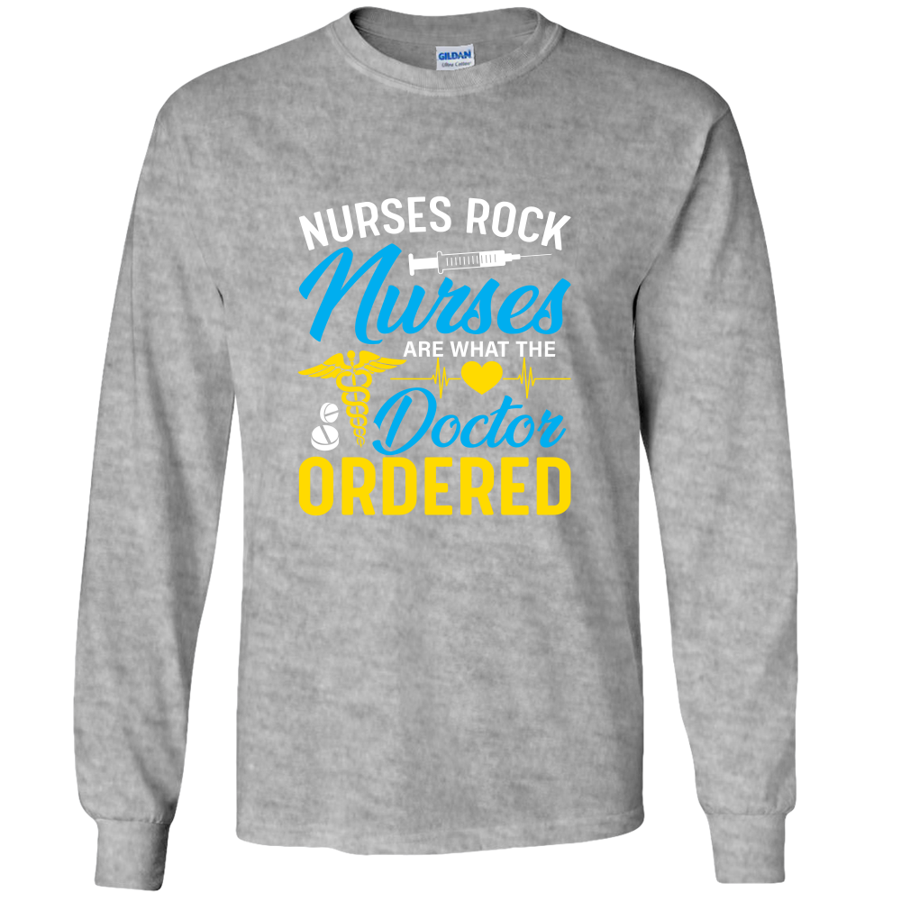 Nurses Rock Adult Long Sleeve Tee - DreamWeaversStore