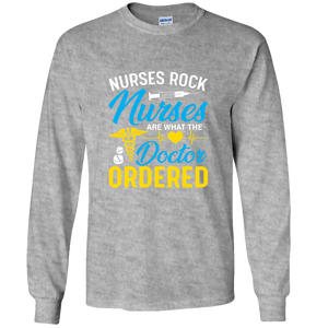 Nurses Rock Adult Long Sleeve Tee - DreamWeaversStore