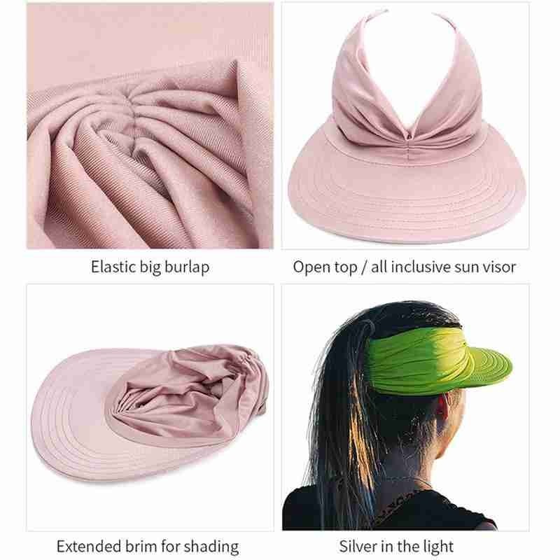 New Hat Women Summer Sun Visor Hat Women Girls Anti-UV Elastic Hollow Top Hat Outdoor Sun Hat Summer Hat Visor Caps For Ladies - DreamWeaversStore