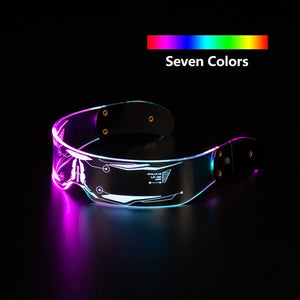 Neon Party LED Luminous Glasses LED Glasses Wire Light Up Visor Eyeglasses Bar Grow Goggles for Halloween Christmas Festive - DreamWeaversStore