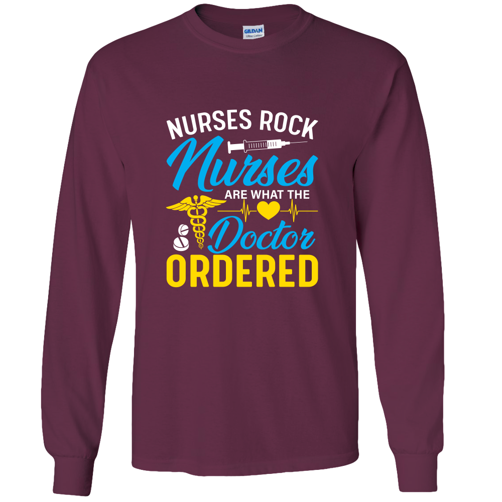 Nurses Rock Adult Long Sleeve Tee - DreamWeaversStore