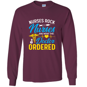 Nurses Rock Adult Long Sleeve Tee - DreamWeaversStore