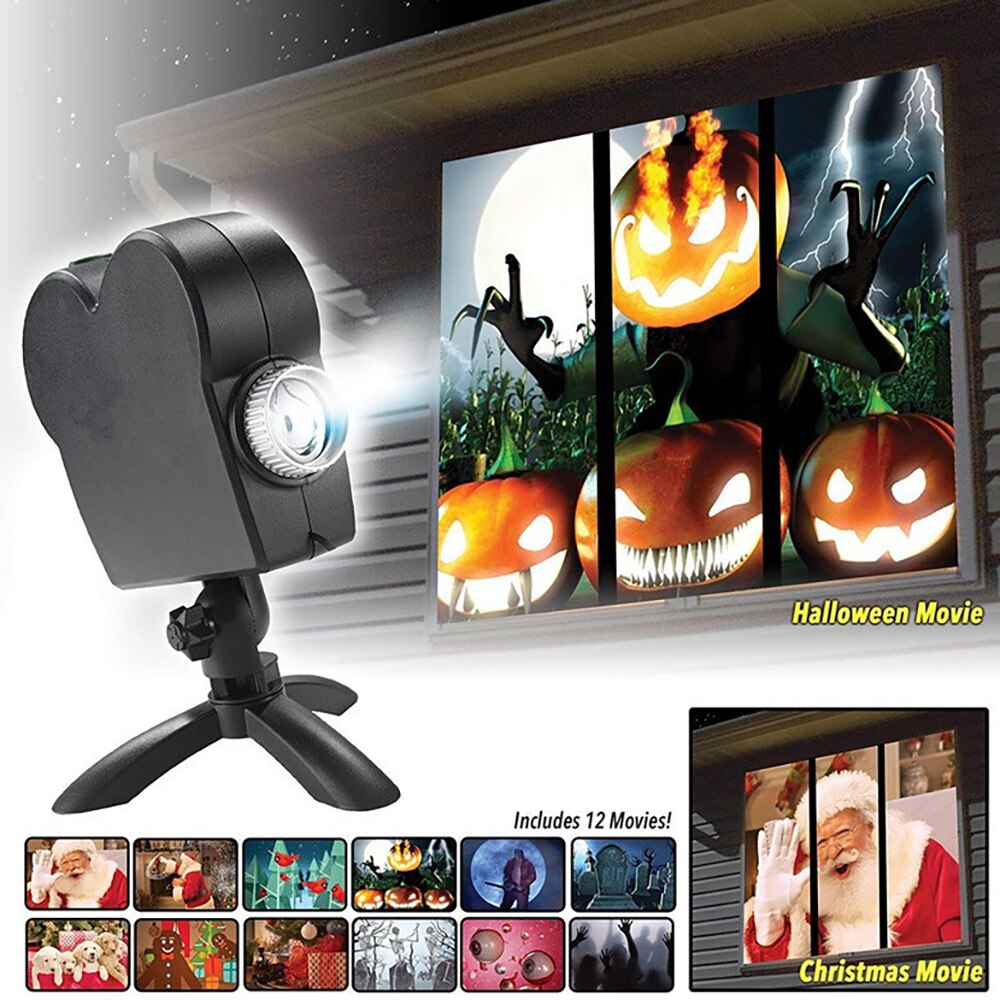 Christmas Halloween Laser Projector Light Mini Window Display Home Projector Indoor Outdoor Wonderland Projector for AU Plug - DreamWeaversStore