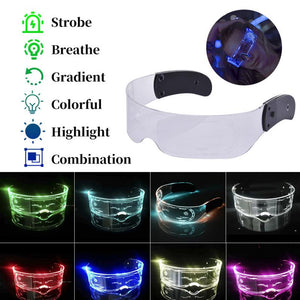 Neon Party LED Luminous Glasses LED Glasses Wire Light Up Visor Eyeglasses Bar Grow Goggles for Halloween Christmas Festive - DreamWeaversStore