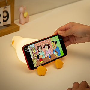 Duck Nightlights Led Night Light Rechargeable Cartoon Silicone Lamp Patting Switch Children Kid Bedroom Decoration Birthday Gift - DreamWeaversStore