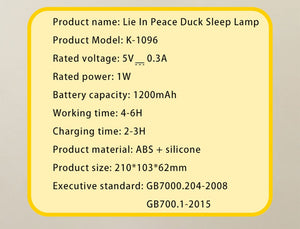 Duck Nightlights Led Night Light Rechargeable Cartoon Silicone Lamp Patting Switch Children Kid Bedroom Decoration Birthday Gift - DreamWeaversStore