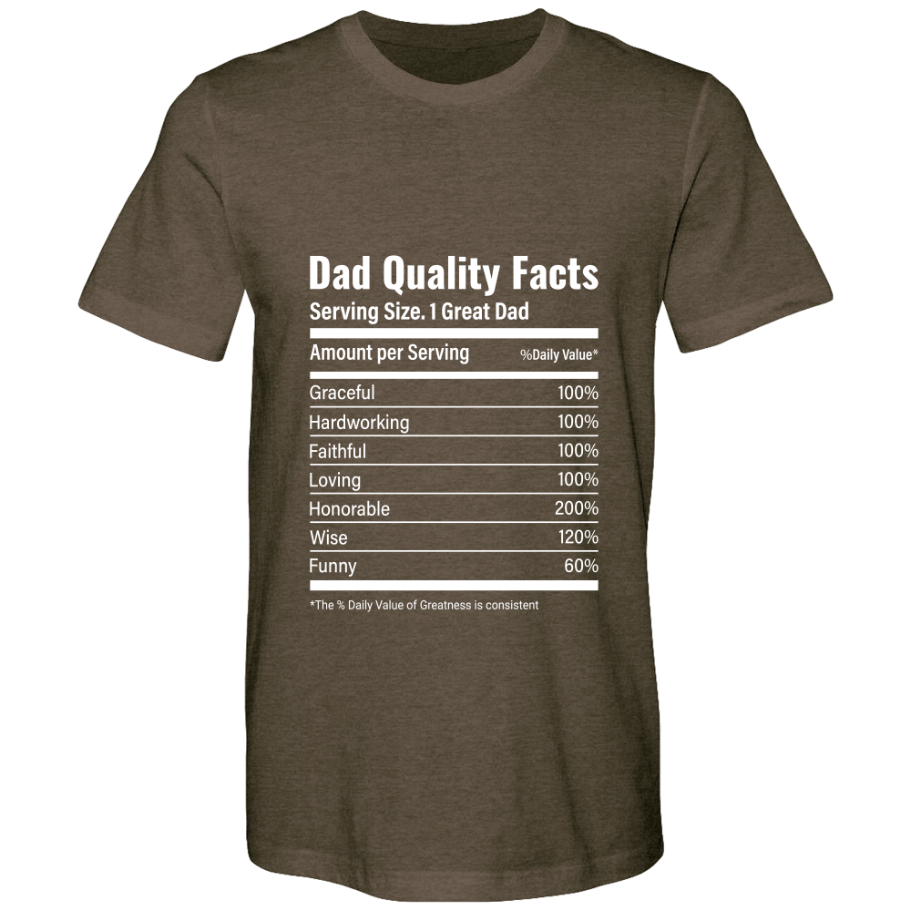 Dad Quality Facts Bella Canvas Airlume combed and Ringspun cotton T-shirts - DreamWeaversStore