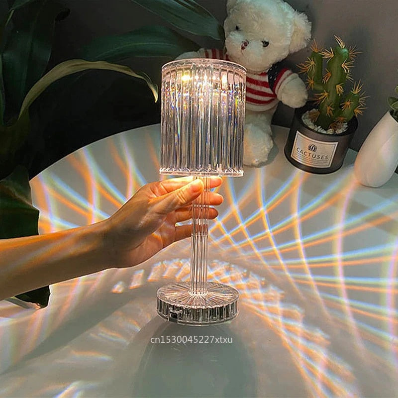 Touching Control Gatsby Crystal Lamp USB Charging Touch Remote Control Dimmable RGB 16 Colors Acrylic Diamond Night Light - DreamWeaversStore