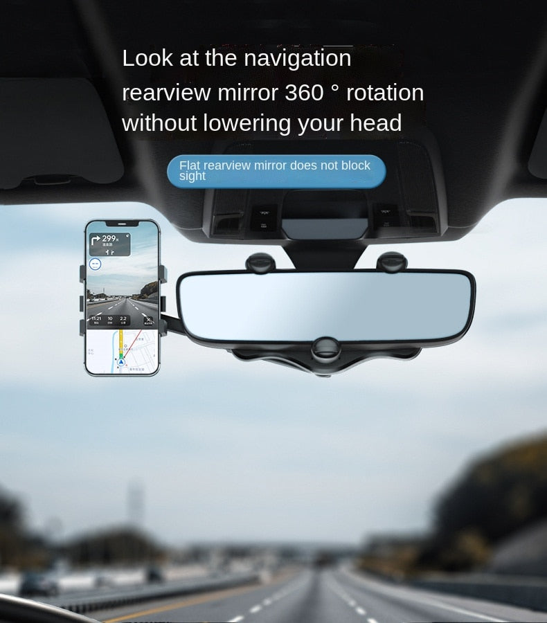 Rearview Mirror Phone Holder for Car Mount Phone and GPS Holder Universal Rotating Adjustable Telescopic Car Phone Holder - DreamWeaversStore