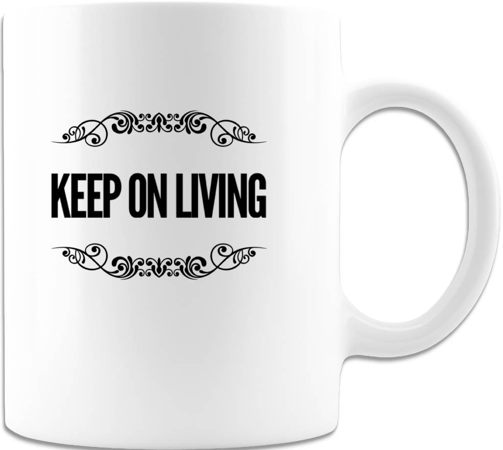 Keep On Living Mug - Coffee Mug - White - DreamWeaversStore