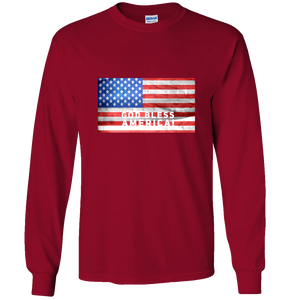 God Bless America!  Adult Long Sleeve Tee - DreamWeaversStore