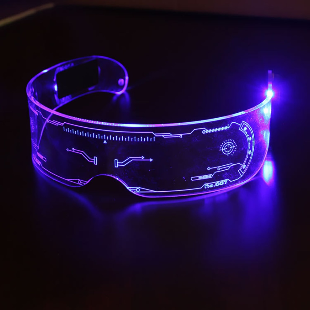 Neon Party LED Luminous Glasses LED Glasses Wire Light Up Visor Eyeglasses Bar Grow Goggles for Halloween Christmas Festive - DreamWeaversStore