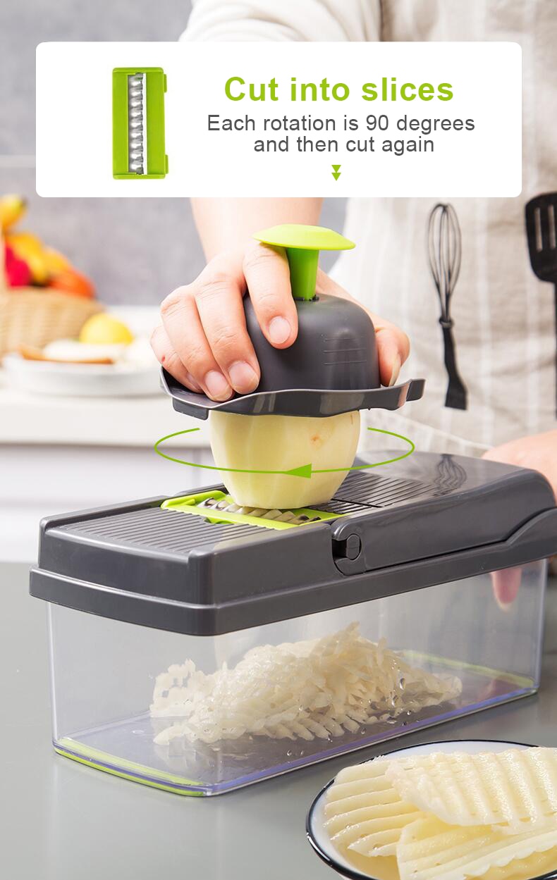 Multifunctional Vegetable Cutter Fruit Slicer Grater Shredders Drain Basket Slicers 8 In 1 Gadgets Kitchen Accessories - DreamWeaversStore