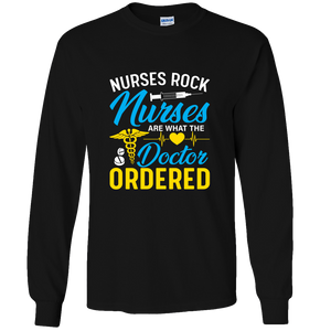 Nurses Rock Adult Long Sleeve Tee - DreamWeaversStore