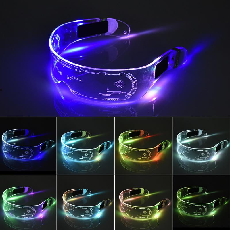 Neon Party LED Luminous Glasses LED Glasses Wire Light Up Visor Eyeglasses Bar Grow Goggles for Halloween Christmas Festive - DreamWeaversStore