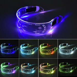 Neon Party LED Luminous Glasses LED Glasses Wire Light Up Visor Eyeglasses Bar Grow Goggles for Halloween Christmas Festive - DreamWeaversStore