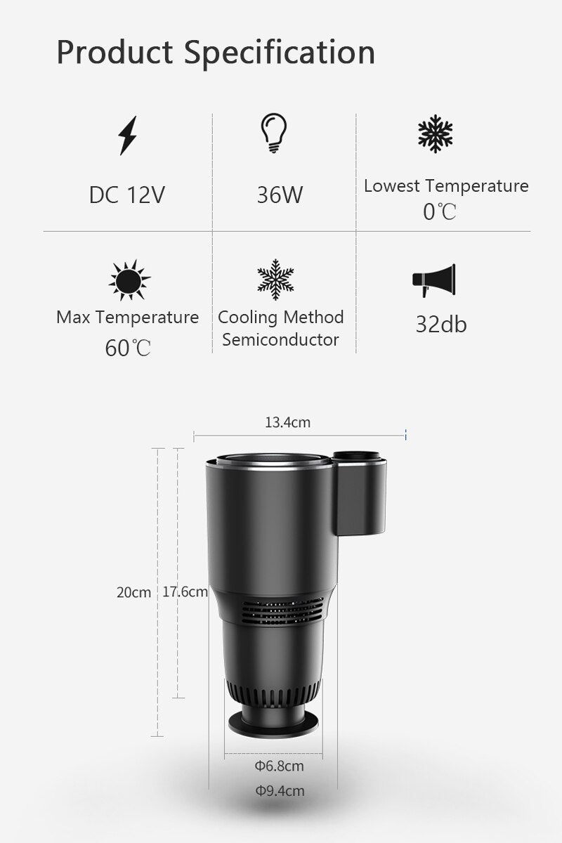 Smart 2 In 1 Car Heating Cooling Cup for Coffee Miik Drinks Electric Beverage Warmer Cooler Holder Travel Mini Car Refrigerator - DreamWeaversStore