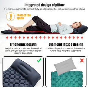 Inflatable Outdoor Sleeping Pad Ultralight Sleeping Mats For Camping Tent Car Travel Mattress Folding Bed Bring Your Own Pillow - DreamWeaversStore