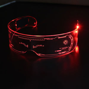 Neon Party LED Luminous Glasses LED Glasses Wire Light Up Visor Eyeglasses Bar Grow Goggles for Halloween Christmas Festive - DreamWeaversStore