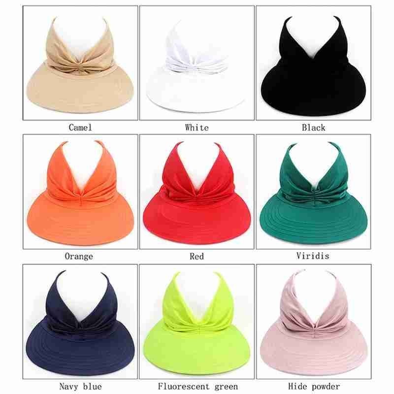 New Hat Women Summer Sun Visor Hat Women Girls Anti-UV Elastic Hollow Top Hat Outdoor Sun Hat Summer Hat Visor Caps For Ladies - DreamWeaversStore