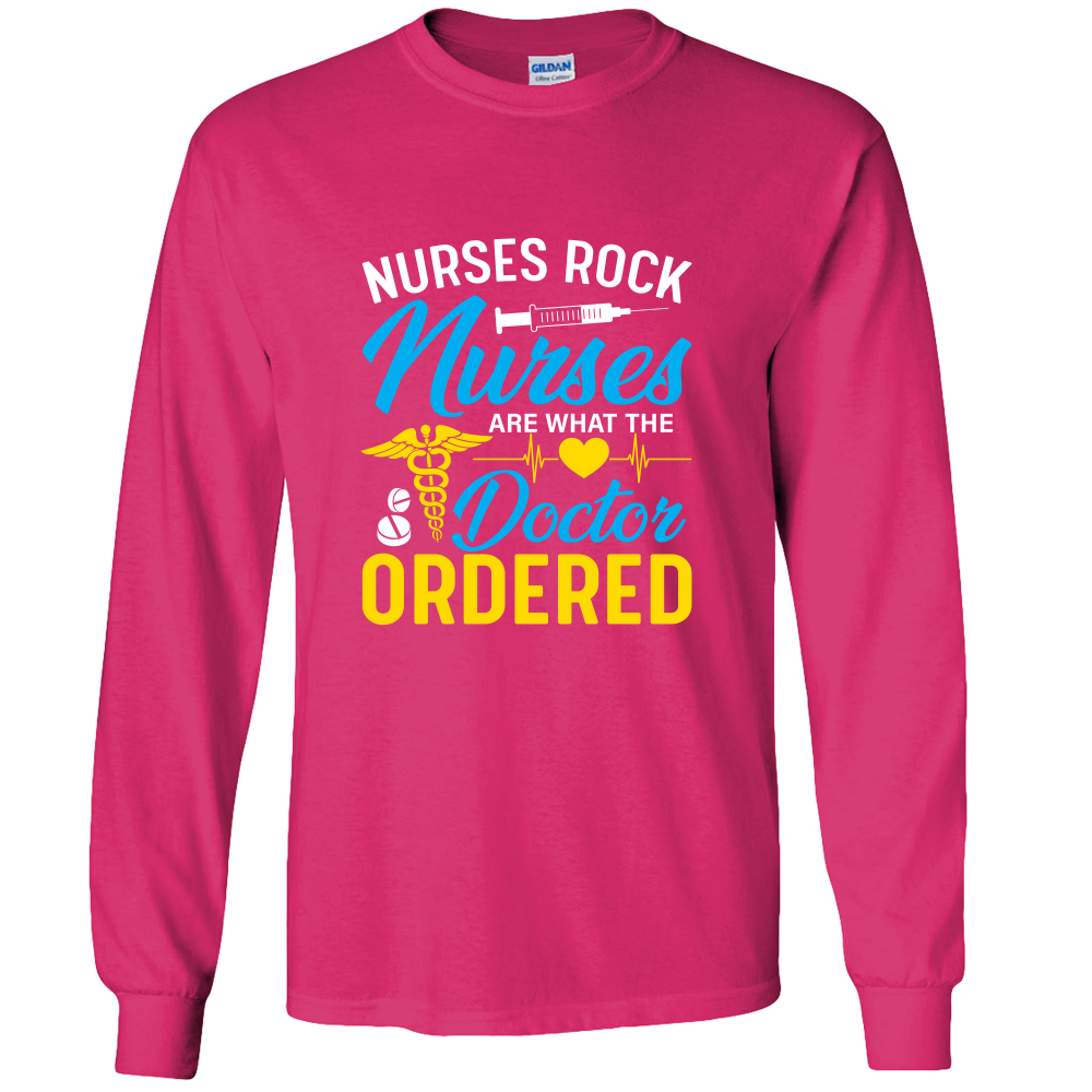 Nurses Rock Adult Long Sleeve Tee - DreamWeaversStore