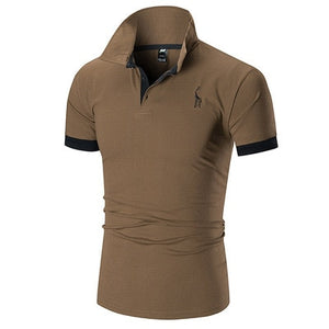 Men's embroidered solid color POLO shirt Men's explosive T-shirt Male Tops Clothing Men 2021 plus size - DreamWeaversStore