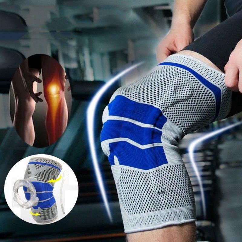 1 Piece Silicone Full Knee Brace Strap Patella Medial Support Strong Meniscus Compression Protection Sport Pads Running Basket - DreamWeaversStore