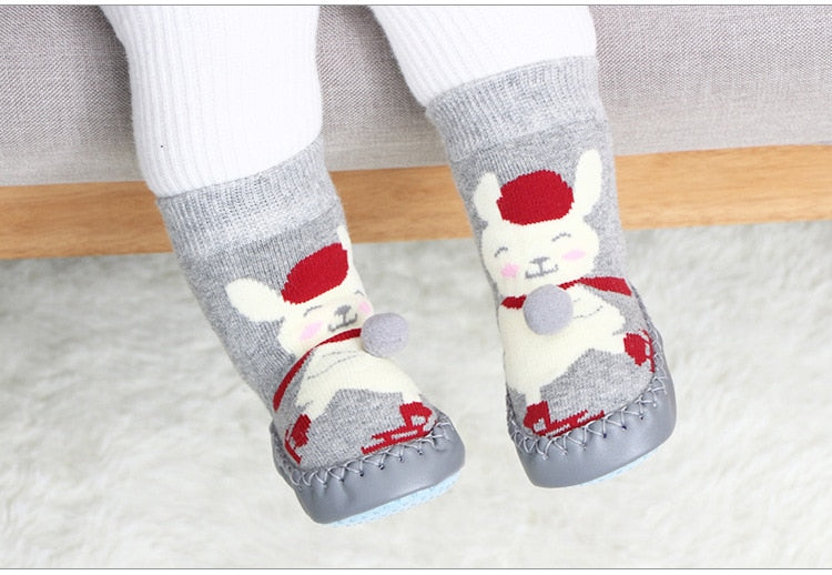 Toddler Indoor Sock Shoes Newborn Baby Socks Winter Thick Terry Cotton Baby Girl Sock with Rubber Soles Infant Animal Funny Sock - DreamWeaversStore