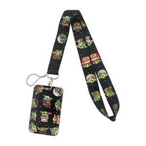 LT117 Star wars Yoda Baby Alien Lanyard Credit ID Badge Holder Key Rings Bag Student woman Travel Bank Card Cover Keychain Gifts - DreamWeaversStore