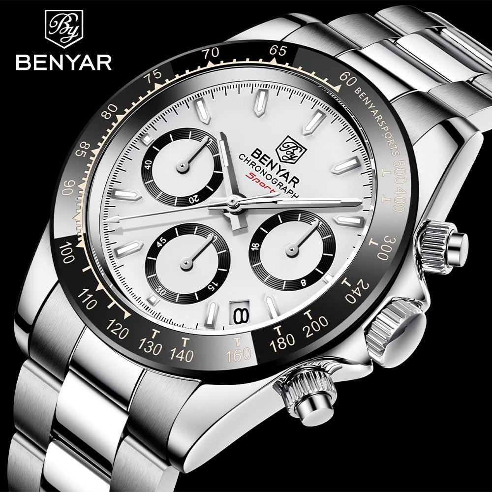 Relojes Hombre 2021 BENYAR New  Watches Men Luxury Brand Chronograph Male Sport Watches Waterproof Stainless Steel Quartz  Watch - DreamWeaversStore