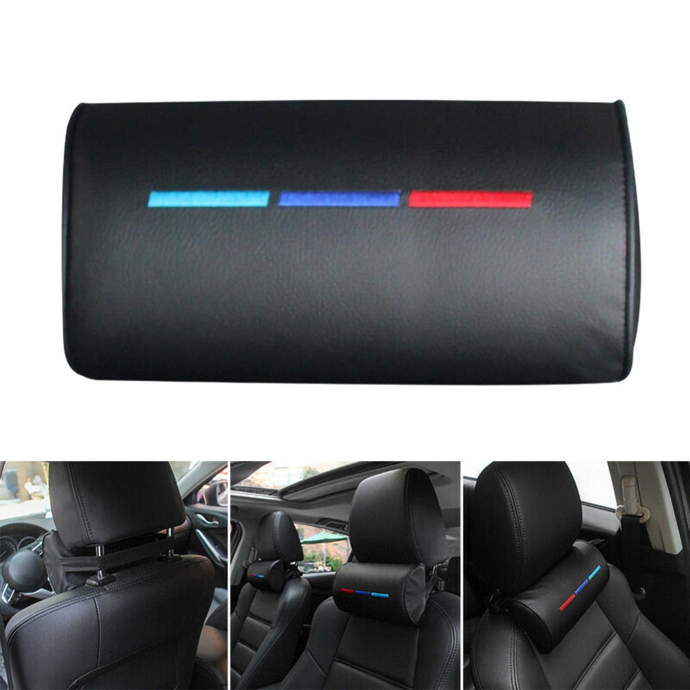 Car Seat Head Neck Pillow Protection PU Auto Headrest Support Rest Travelling Car Headrest Neck Accessories - DreamWeaversStore