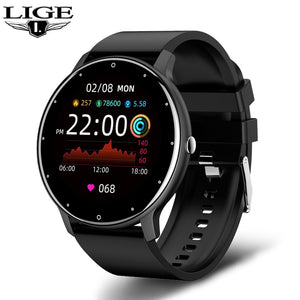 LIGE 2021 New Smart Watch Men Full Touch Screen Sport Fitness Watch IP67 Waterproof Bluetooth For Android ios smartwatch Men+box - DreamWeaversStore