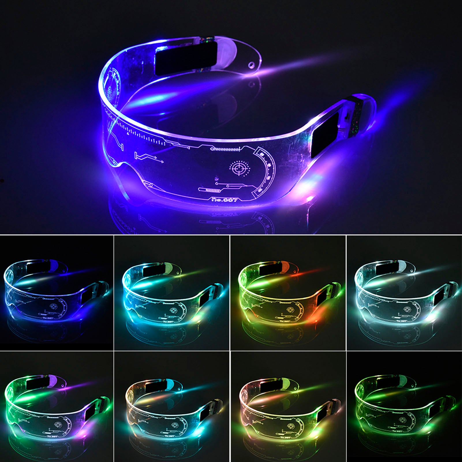 LED Luminous Glasses LED Glasses EL Wire Neon Light Up Visor Eyeglasses Bar Party EyeWare For Halloween Christmas Parties - DreamWeaversStore