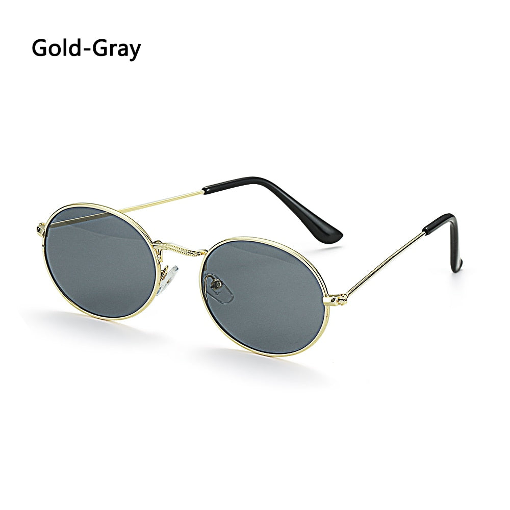 Small Frame Oval Sunglasses Gold Silver Frame Steampunk Vintage Festival Sun Glasses UV 400 Gradient Mirror Glasses New Fashion - DreamWeaversStore