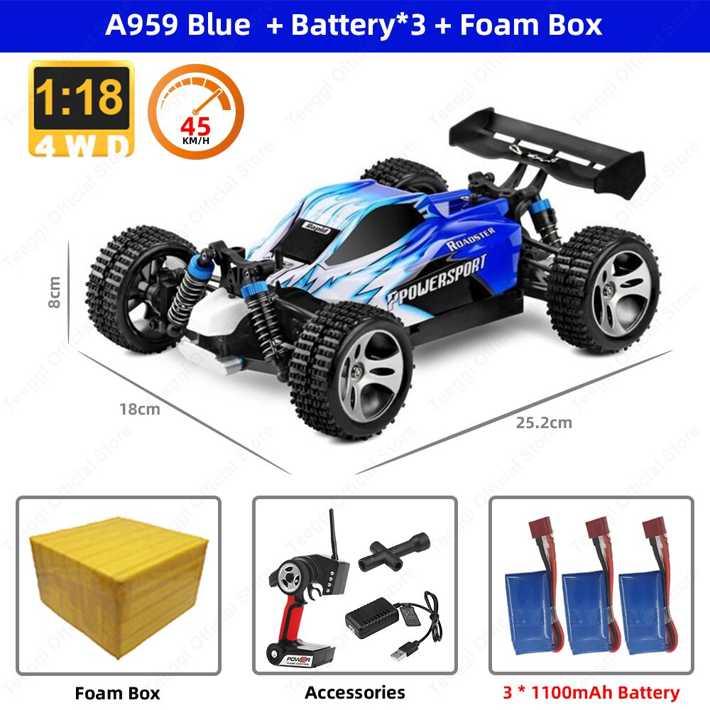 WLtoys 144001 RC Car 1:14 A959B Racing RC High Speed Car 60km/h 4WD A959 Off-Road Drift Electric Remote Control Toy for Children - DreamWeaversStore