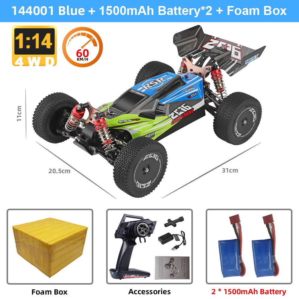 WLtoys 144001 RC Car 1:14 A959B Racing RC High Speed Car 60km/h 4WD A959 Off-Road Drift Electric Remote Control Toy for Children - DreamWeaversStore