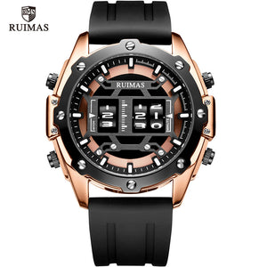 RUIMAS Digital Quartz Watch Men Top Brand Luxury Waterproof Wristwatch Male Silicone Strap Military Relogio Masculino Clock 553 - DreamWeaversStore