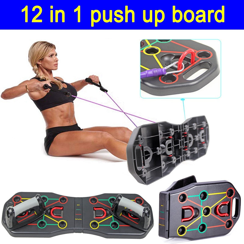 12 in 1 Push Up Board Fitness Exercise Body Building Push-up Stands GYM Sports Muscle Training Equipment Workout Exercise Tools - DreamWeaversStore