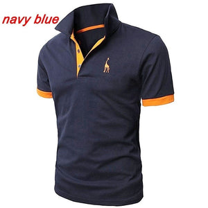 Men's embroidered solid color POLO shirt Men's explosive T-shirt Male Tops Clothing Men 2021 plus size - DreamWeaversStore