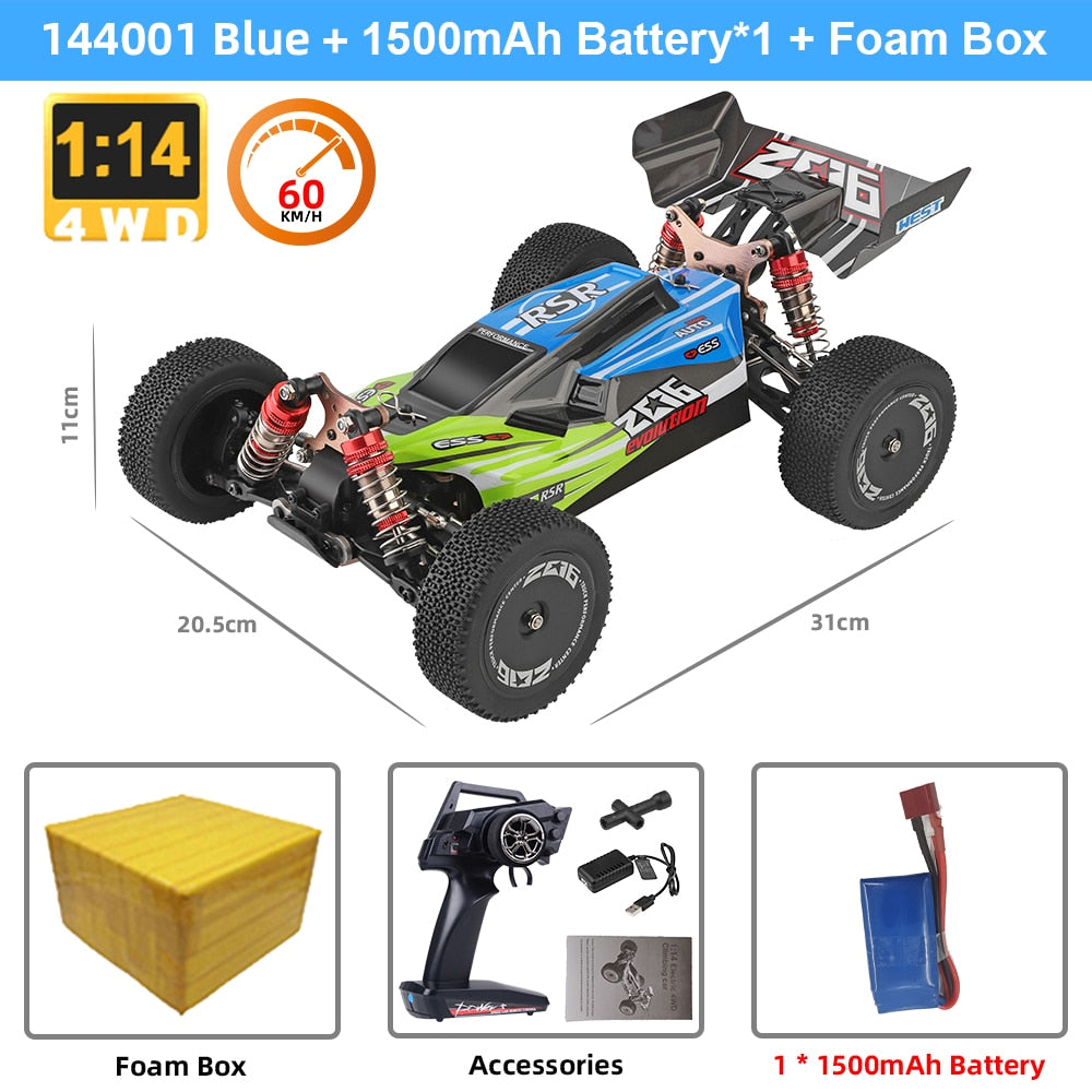 WLtoys 144001 RC Car 1:14 A959B Racing RC High Speed Car 60km/h 4WD A959 Off-Road Drift Electric Remote Control Toy for Children - DreamWeaversStore