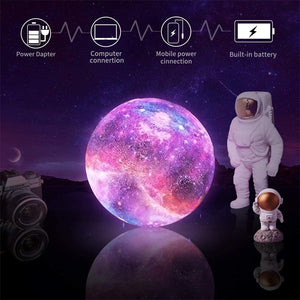 Moon Lamp Kids Night Light Galaxy Lamp 16 Colors LED 3D Star Moon Light Change Touch And Remote Control Galaxy Light For Gifts - DreamWeaversStore