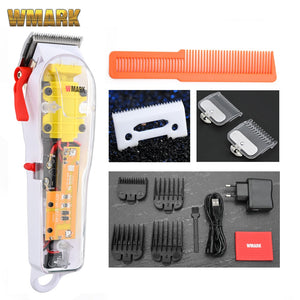 2021 WMARK New Model NG-108 Rechargeable Hair Cutting Machine Hair Clippers Trimmer Transparent Cover White Or Red Base 7300rpm - DreamWeaversStore