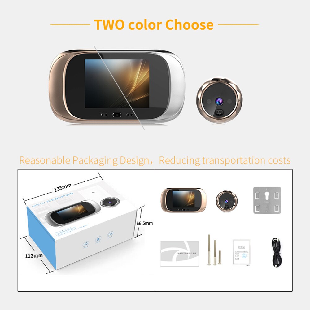 DD1 2.8 inch TFT LCD Screen Digital Doorbell 0.3MP IR Night Vision Electronic Door Peephole Camera Viewer Door Bell Electronic - DreamWeaversStore