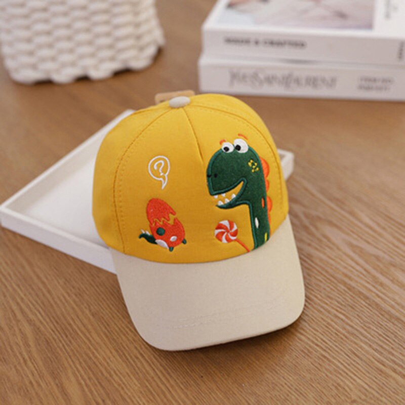 Cartoon Dinosaur Children Baseball Cap Summer Autumn Boys Corduroy Adjustable Sun Hat Cute Casual Outdoor Baby Caps - DreamWeaversStore