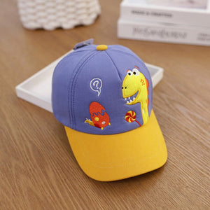 Cartoon Dinosaur Children Baseball Cap Summer Autumn Boys Corduroy Adjustable Sun Hat Cute Casual Outdoor Baby Caps - DreamWeaversStore