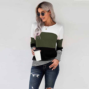 Autumn And Winter Woman Knitted Clothes Sweaters Stitching Color Long Sleeve Winter Blouses For Top Clothing For Women's 2021 - DreamWeaversStore