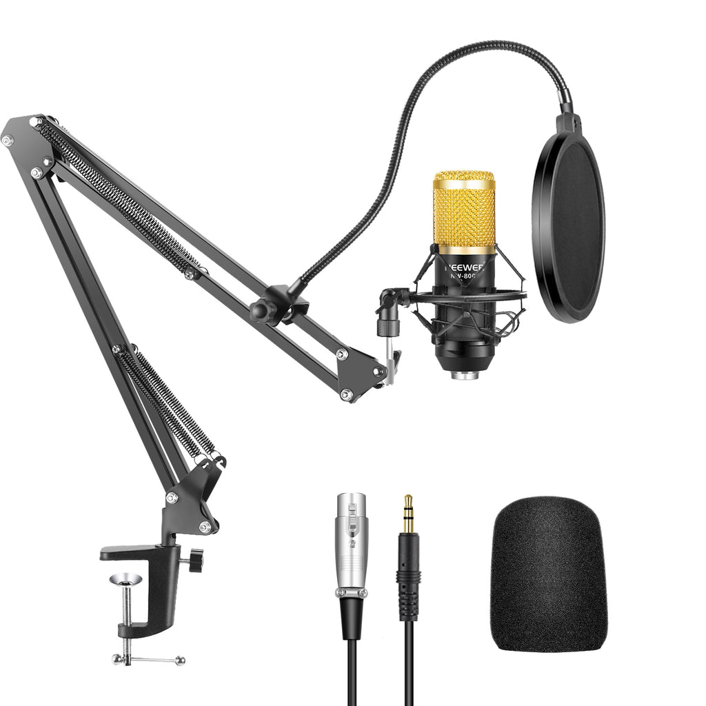 Neewer NW-800 Professional Studio Condenser Mic & NW-35 Adjustable Recording Mic Suspension  Arm Stand with Shock Mount KIT - DreamWeaversStore