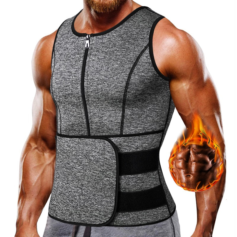 Neoprene Men's Shapers Sweat Vest for Men Waist Trainer Vest Adjustable Workout Body Shaper with Double Zipper for Sauna Suit - DreamWeaversStore